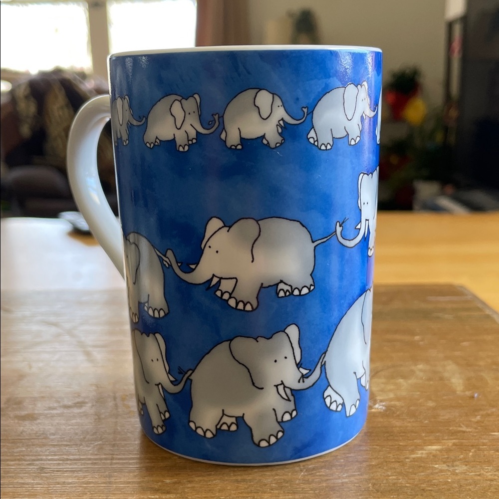 Blue Elephant Pattern Ceramic Mug - Brand Unspecified - Picture 4 of 9